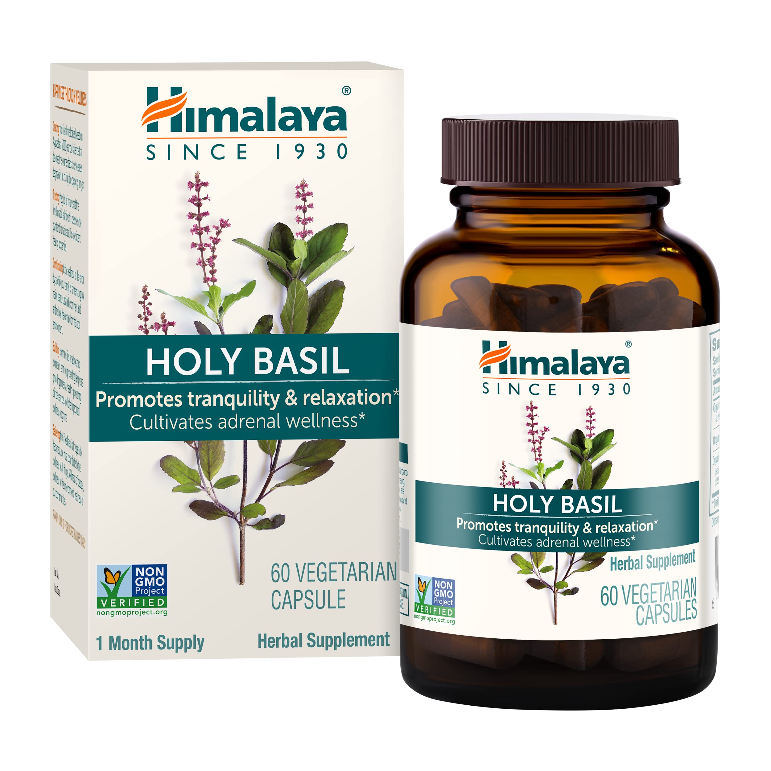 Himalaya Holy Basil bottle supports daily calm and balanced energy.
