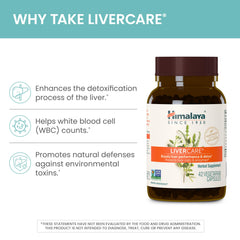 Himalaya LiverCare outer packaging highlighting vegan, non-GMO, gluten-free attributes