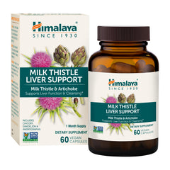 Himalaya Milk Thistle Liver Support bottle shown for daily liver wellness.