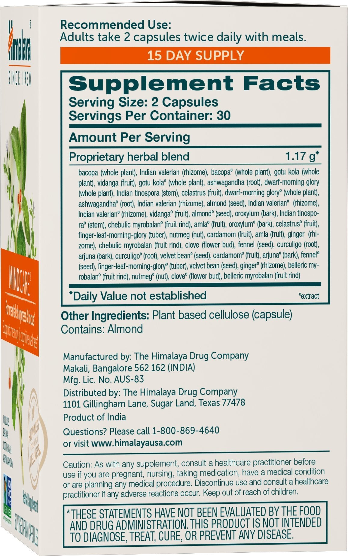  MindCare capsules close-up highlighting vegan, non-GMO brain support.