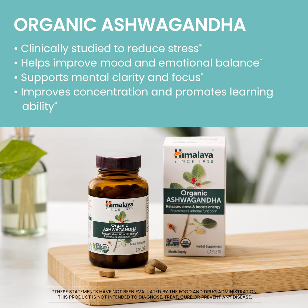 Himalaya Organic Ashwagandha Root — 90 Day Supply for Stress & Energy ...
