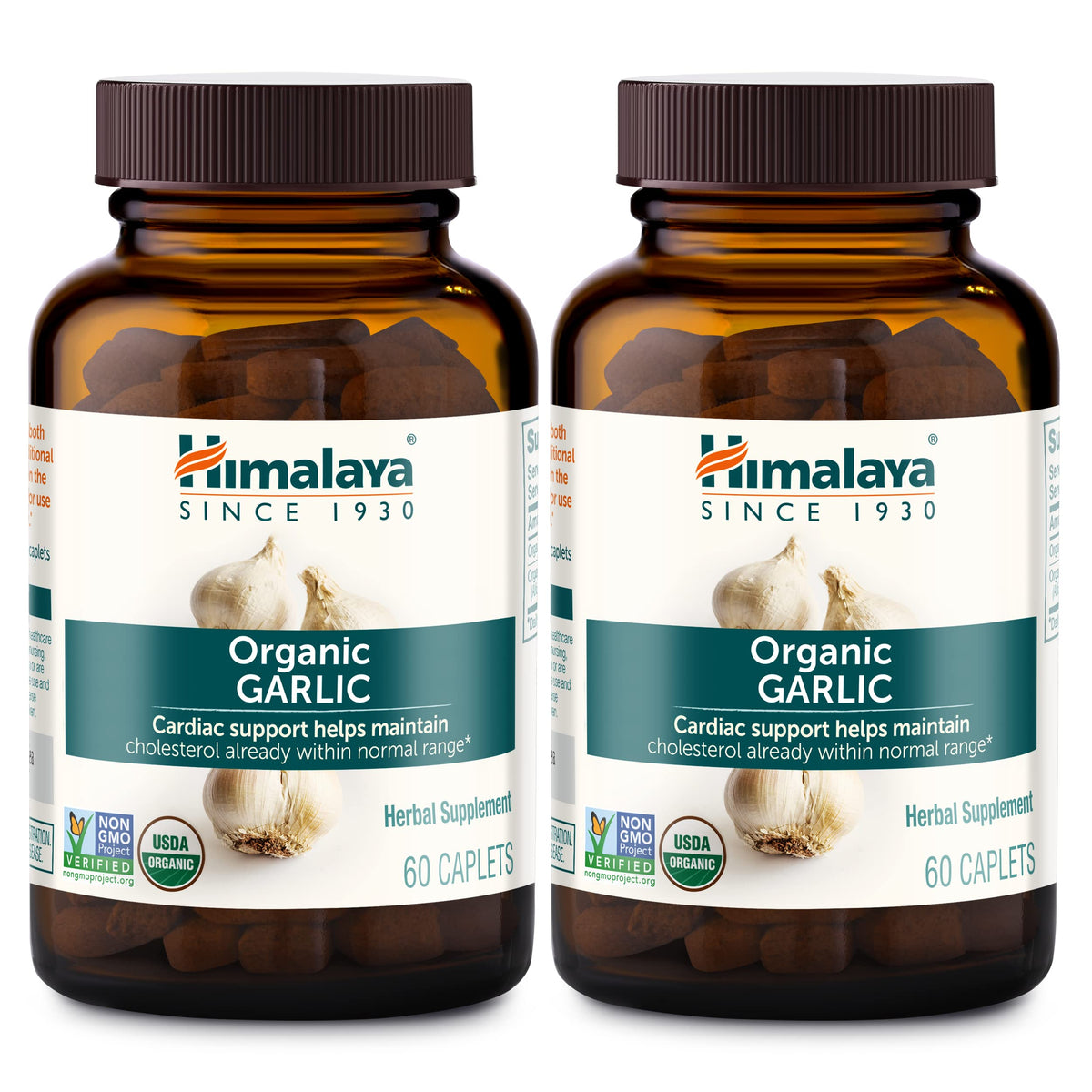 Himalaya Organic Garlic bottle front with clean label for daily wellness