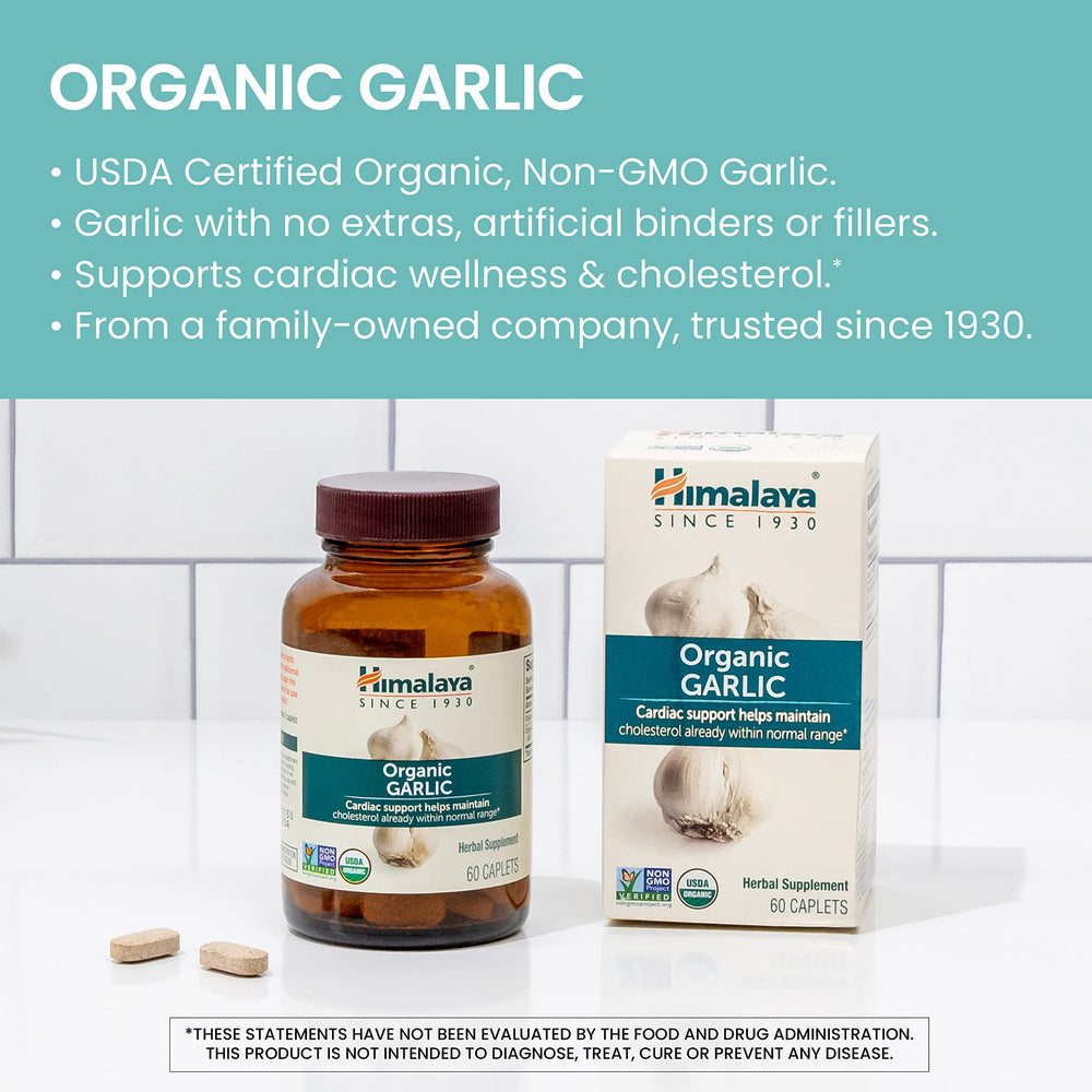 Pouring Himalaya Garlic bottle illustrating easy daily dosing