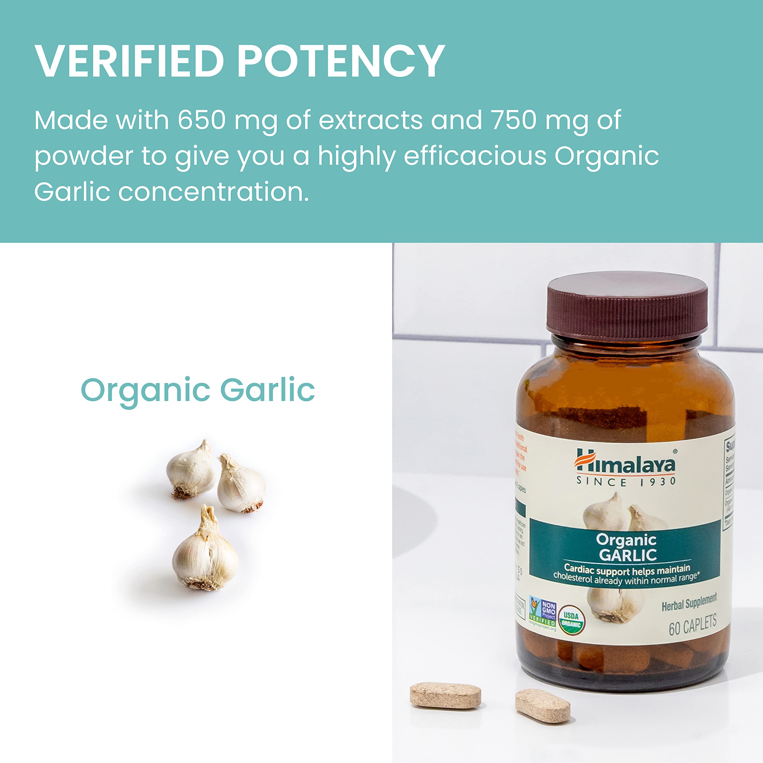 Himalaya Organic Garlic seal indicating quality and safety standards