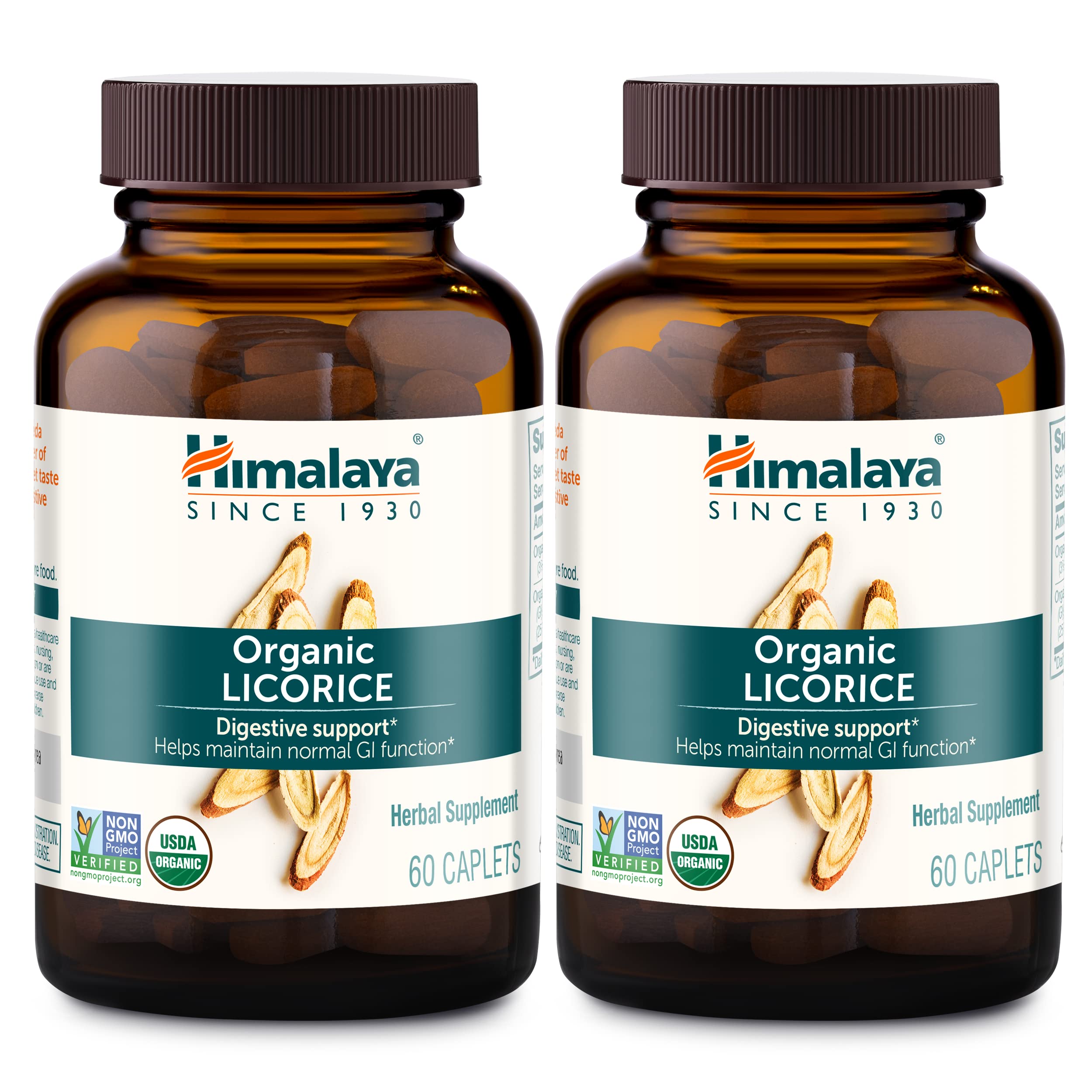 Himalaya Organic Licorice bottle cap offers potential digestive comfort support.