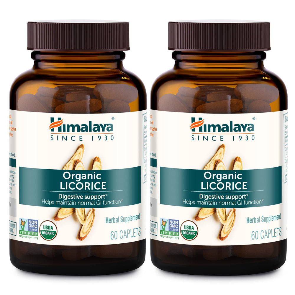 Himalaya Organic Licorice bottle cap offers potential digestive comfort support.