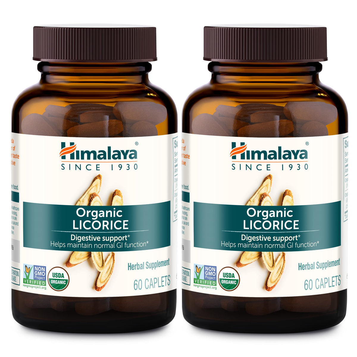 Himalaya Organic Licorice bottle cap offers potential digestive comfort support.
