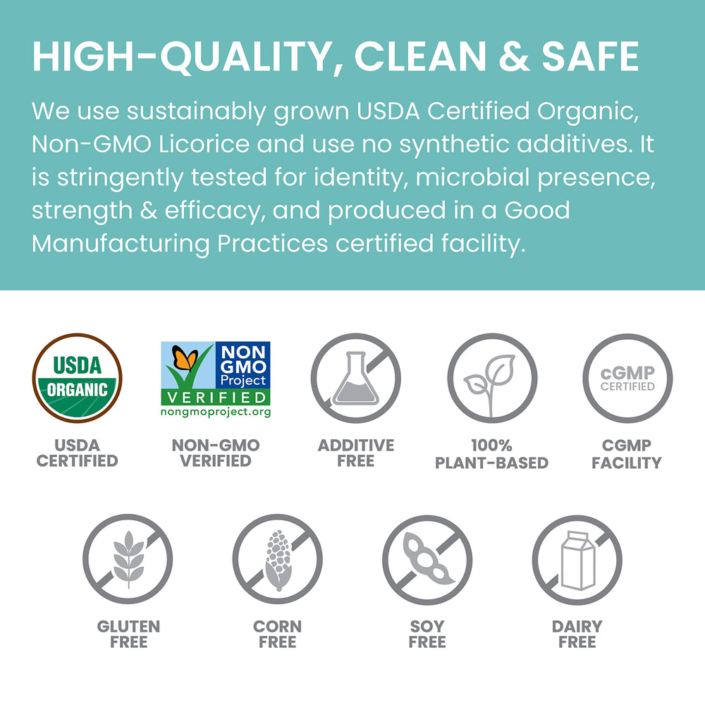 Himalaya Organic Licorice roots powder closeup displays natural texture.