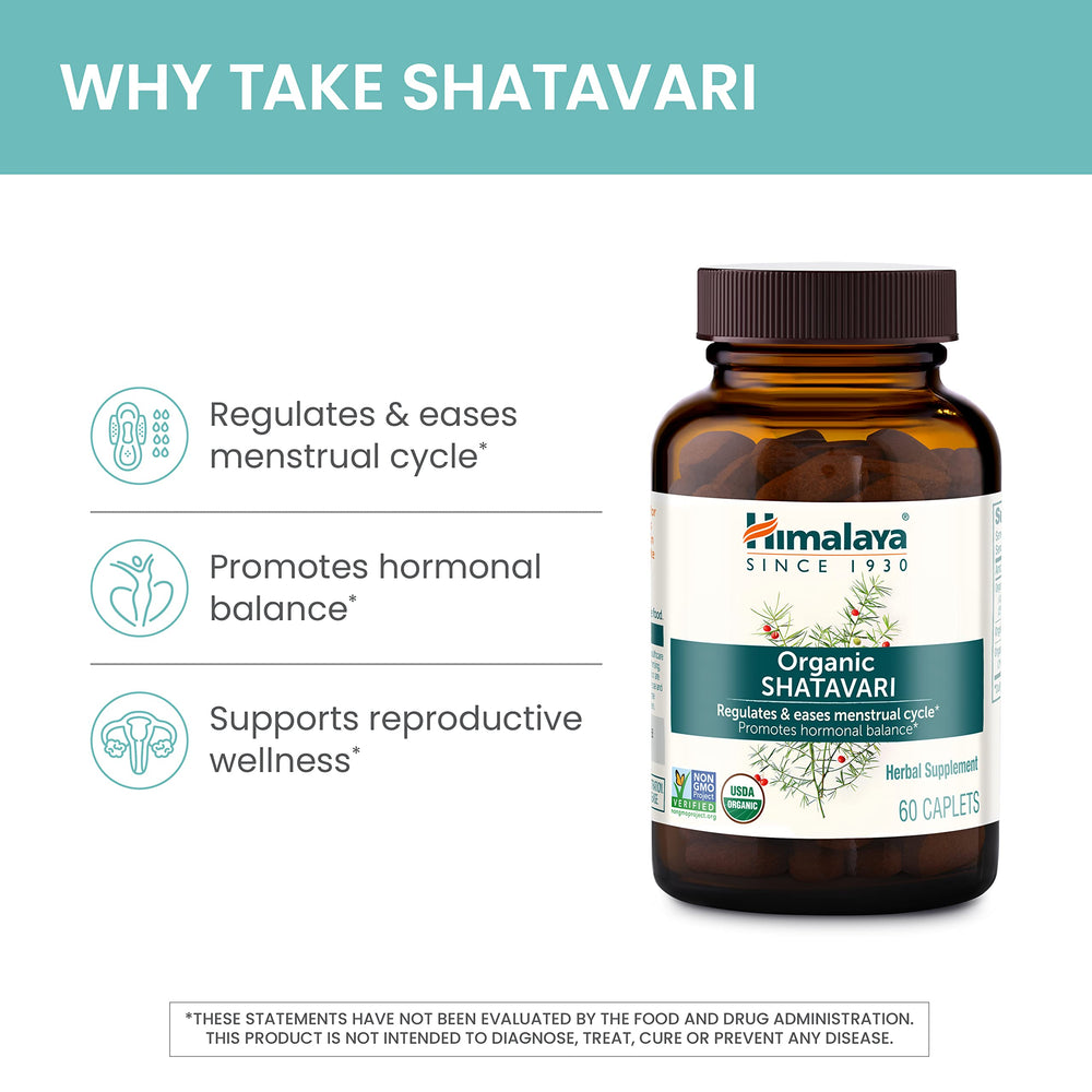Himalaya Organic Shatavari label with organic certifications