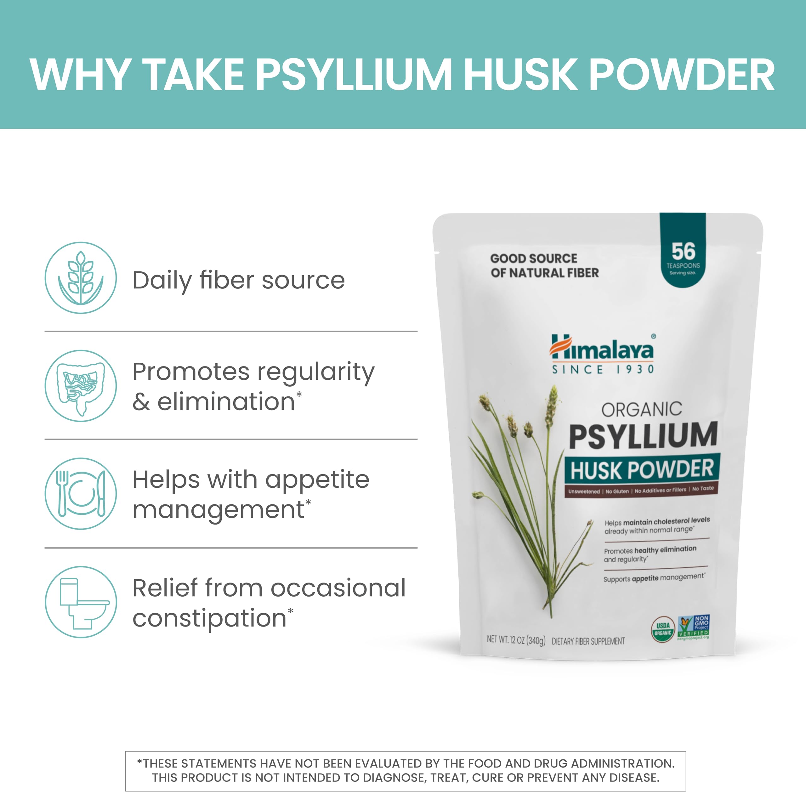 Ingredient detail: 99% white psyllium husk, vegan, non-GMO.