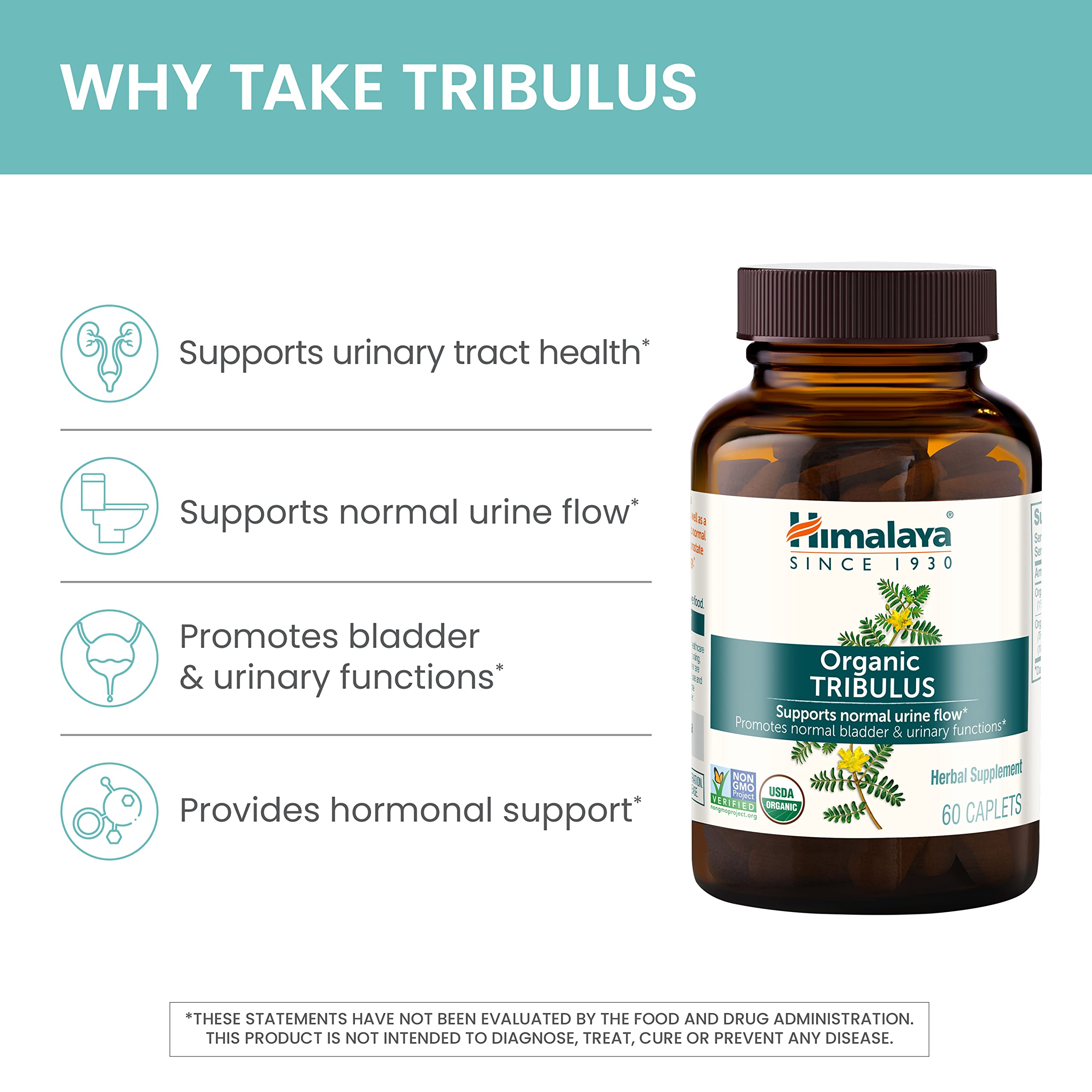Vegan caplets of Himalaya Tribulus for daily vitality.