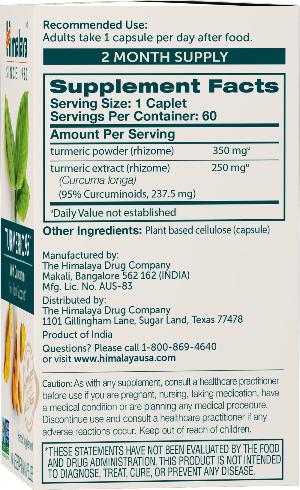 Himalaya Turmeric 95 daily use imagery shows capsule routine for activity.