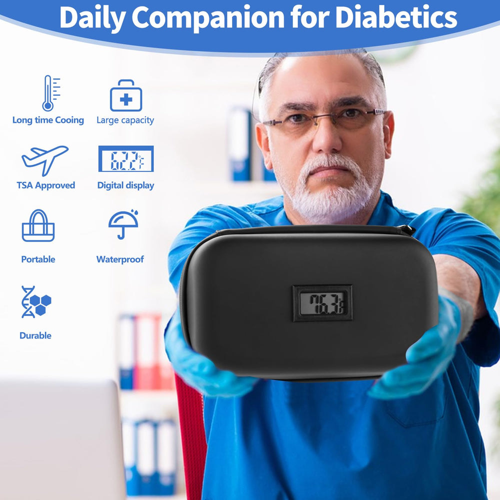 HIMDUZE insulin cooler compact size fits easily in carry-on and bags