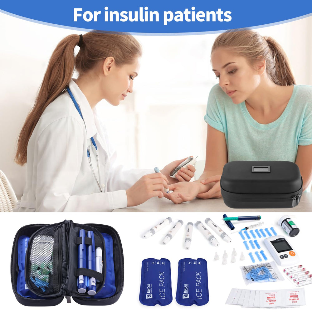 HIMDUZE insulin cooler removable gusseted bag organizes insulin pens and accessories