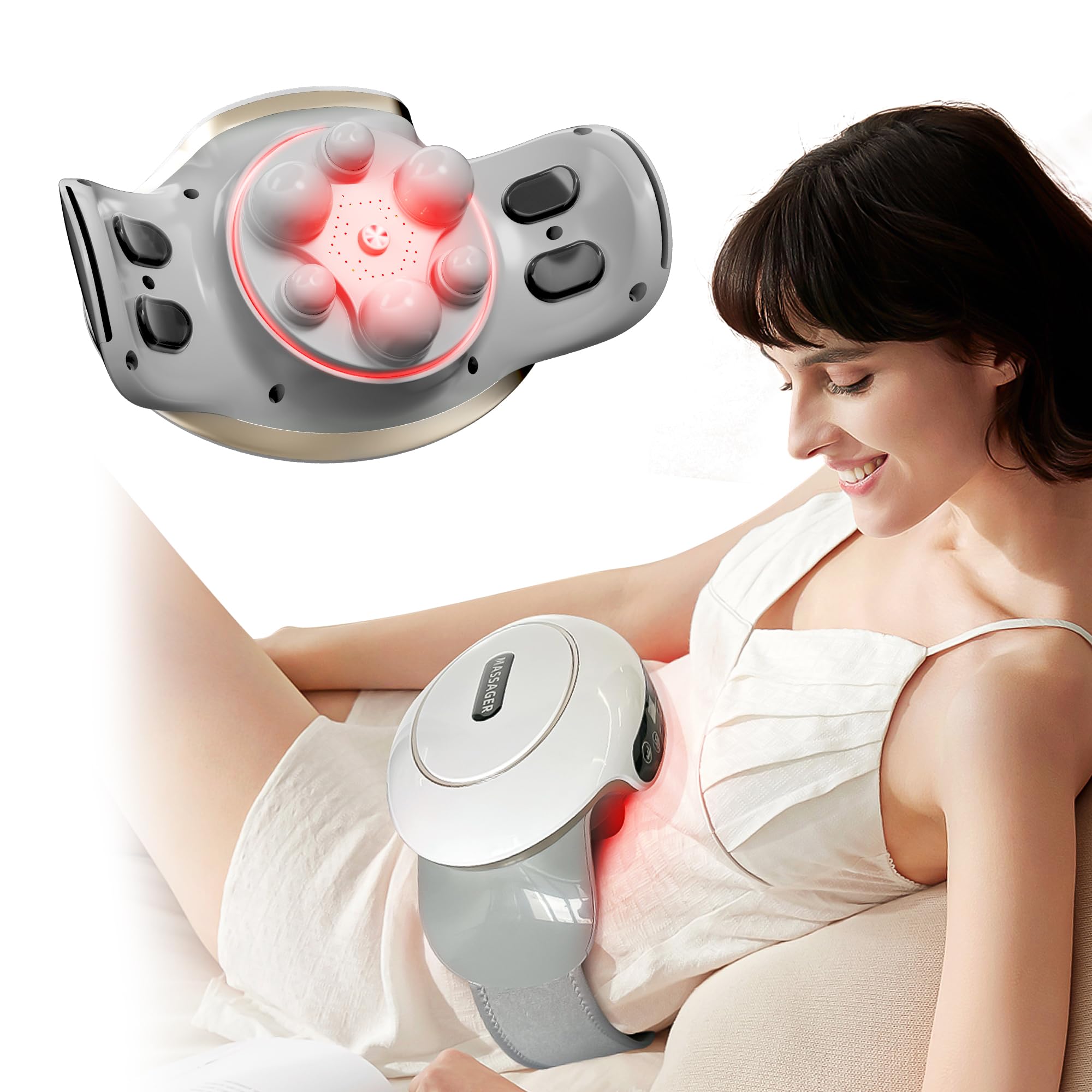 Himouta abdominal massager in outer view relaxing the belly area