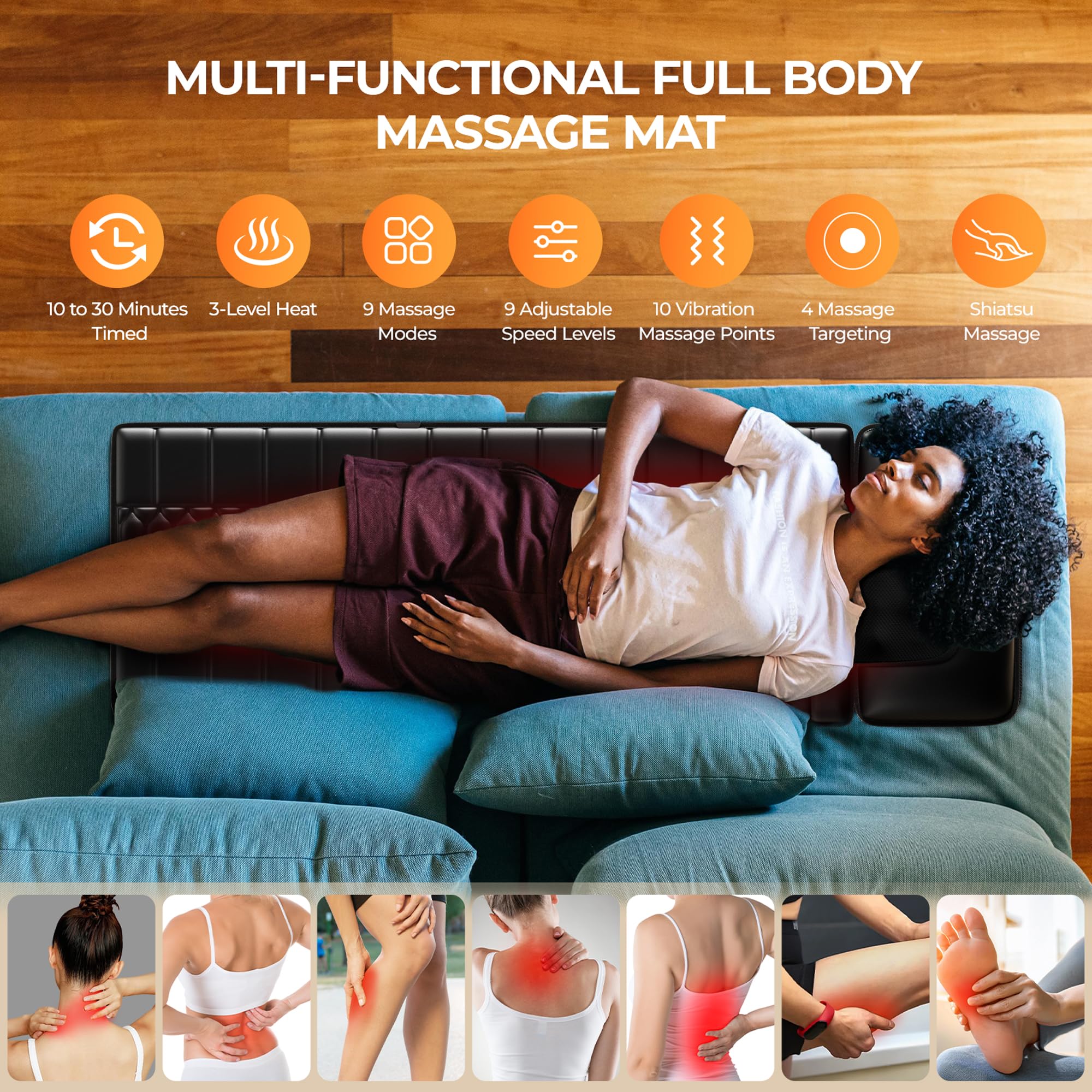 Himouta foldable design fits chairs, couches, or beds for versatile use.