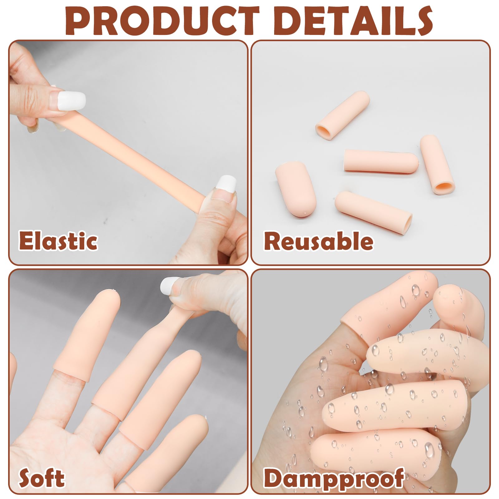 HINGTAI gel finger cots short 41x20mm for precise coverage