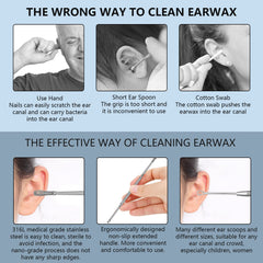 Hion cepillos dobles para oreja, cabeza dual para limpieza precisa.