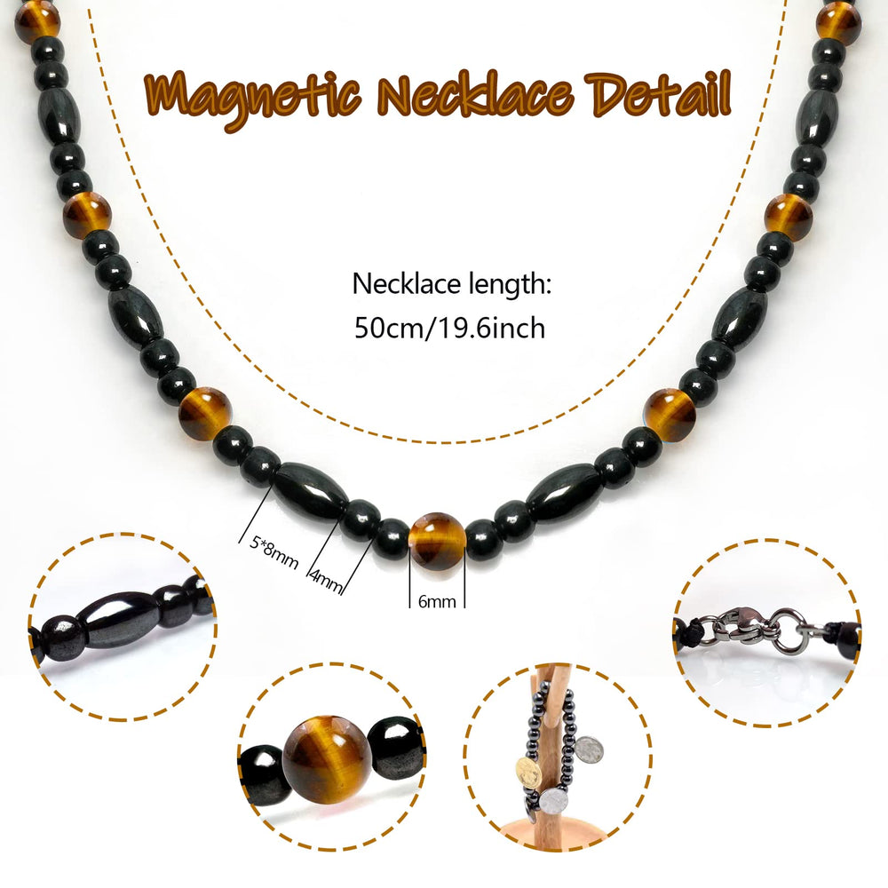 Collar magnético Hion con obsidiana negra, añade estilo y presencia diaria.