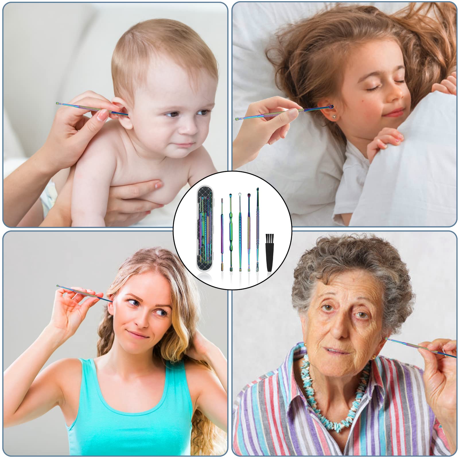 Hion colorful design ear cleaning kit suitable for kids and adults