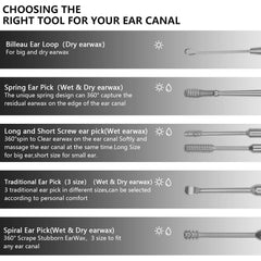 Hion cureta oreja 316L, duradero y fácil de desinfectar.
