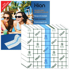 Hion tattoo aftercare bandage, transparent film, 4x4 inch coverage for visible wound monitoring.