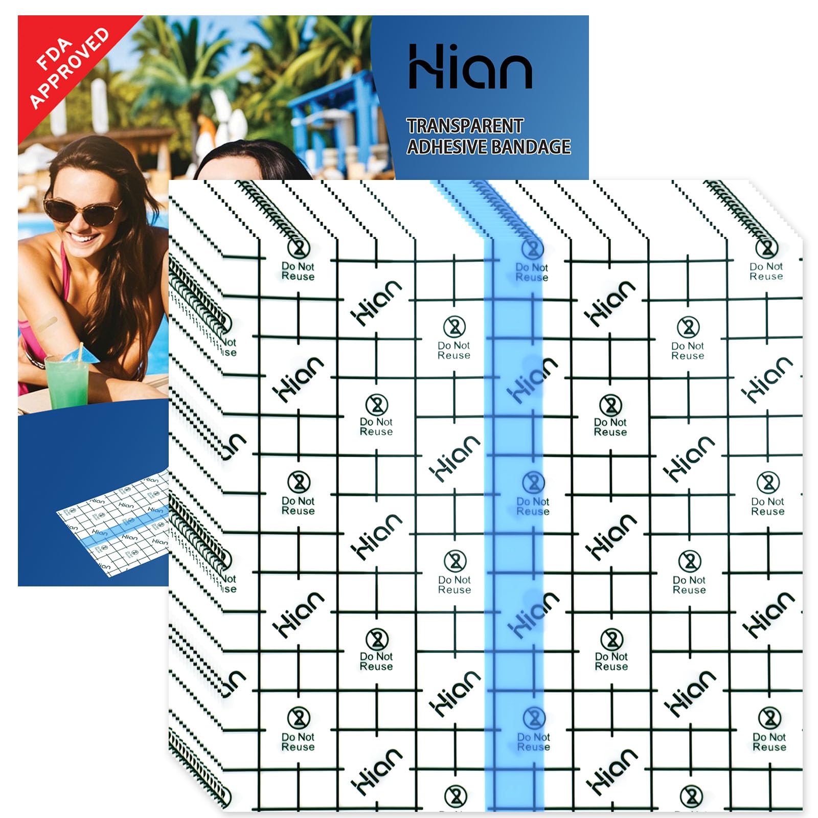 Hion tattoo aftercare bandage in transparent film for visibility and protection.