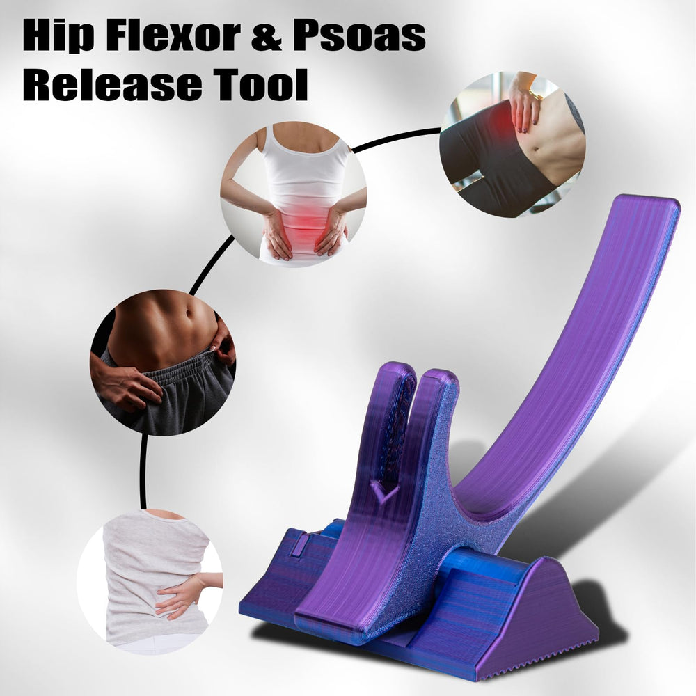 Hip Hook adjustable release setup adapts to wall or floor sessions.