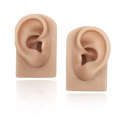 Hipifans soft silicone ear model left for piercing practice and display