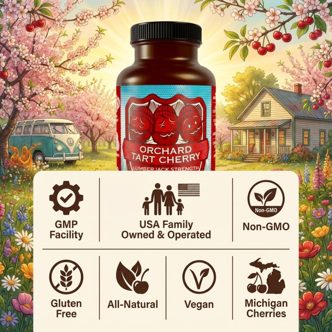 Hippie Farms sugar-free tart cherry formulation displayed on product card.