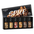 HIQILI Spice Fragrance Oil - 6x10ml for Candle, Soap, Slime | Cinnamon, Pumpkin, Vanilla, Apple Cider Harvest