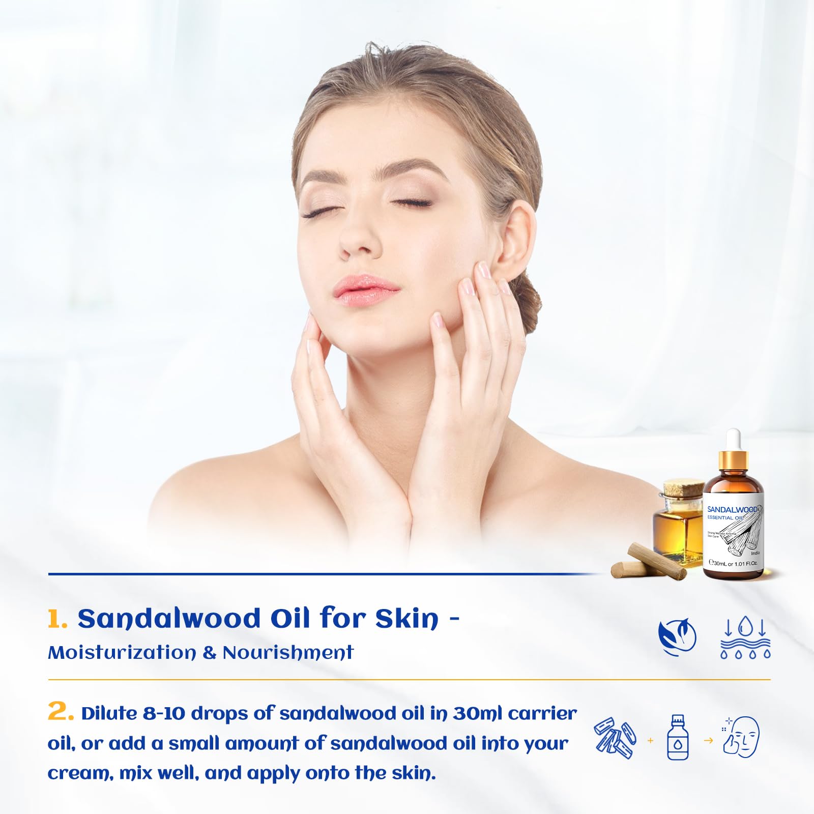 HIQILI aceite esencial sándalo adecuado para difusores y ambientación aromática.