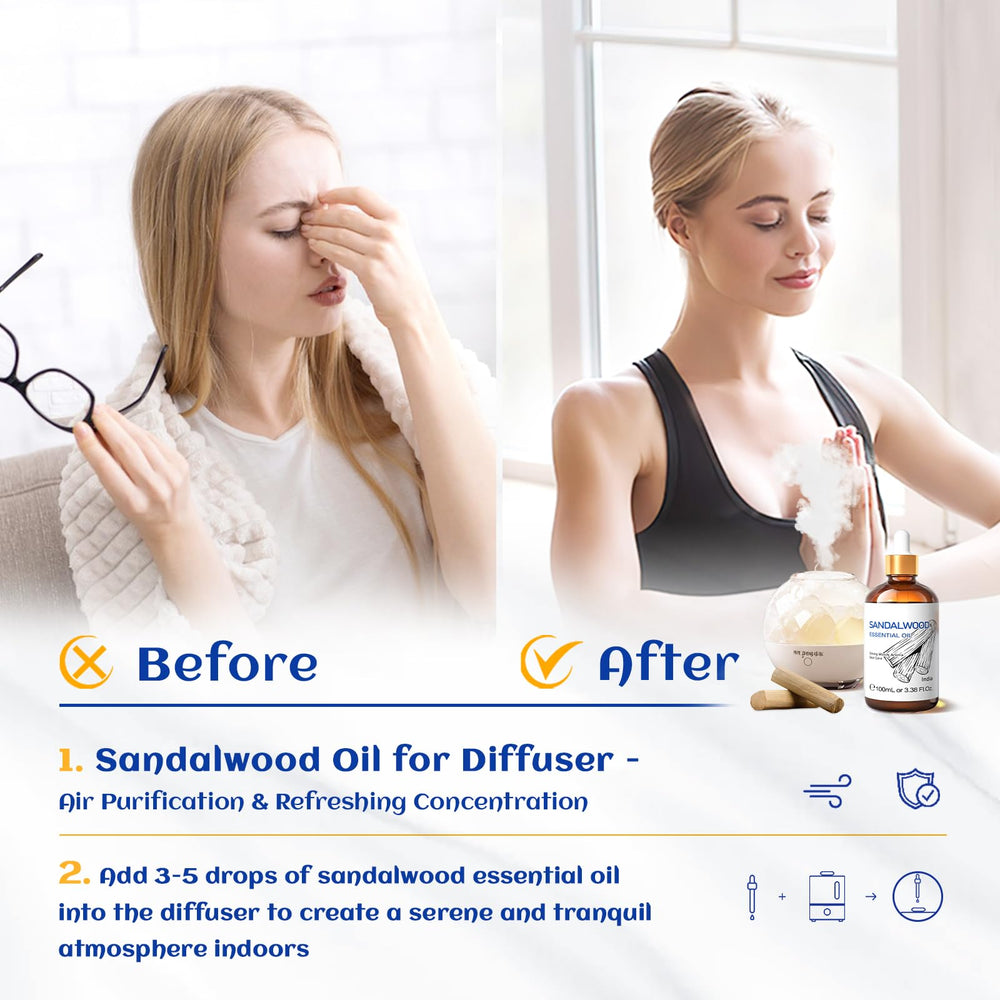 Amber glass bottle with dropper showcases HIQILI sandalwood oil for precise application.