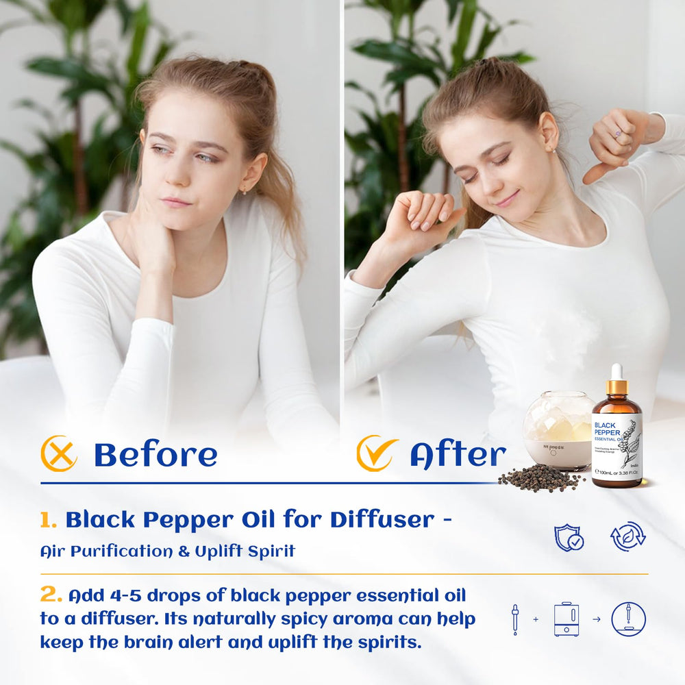 HIQILI Black Pepper diffuser setup releasing spicy aroma to boost focus.