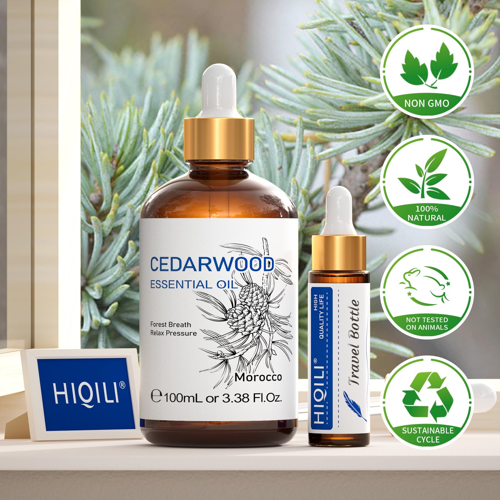 HIQILI cedarwood massage oil blend with carrier oil