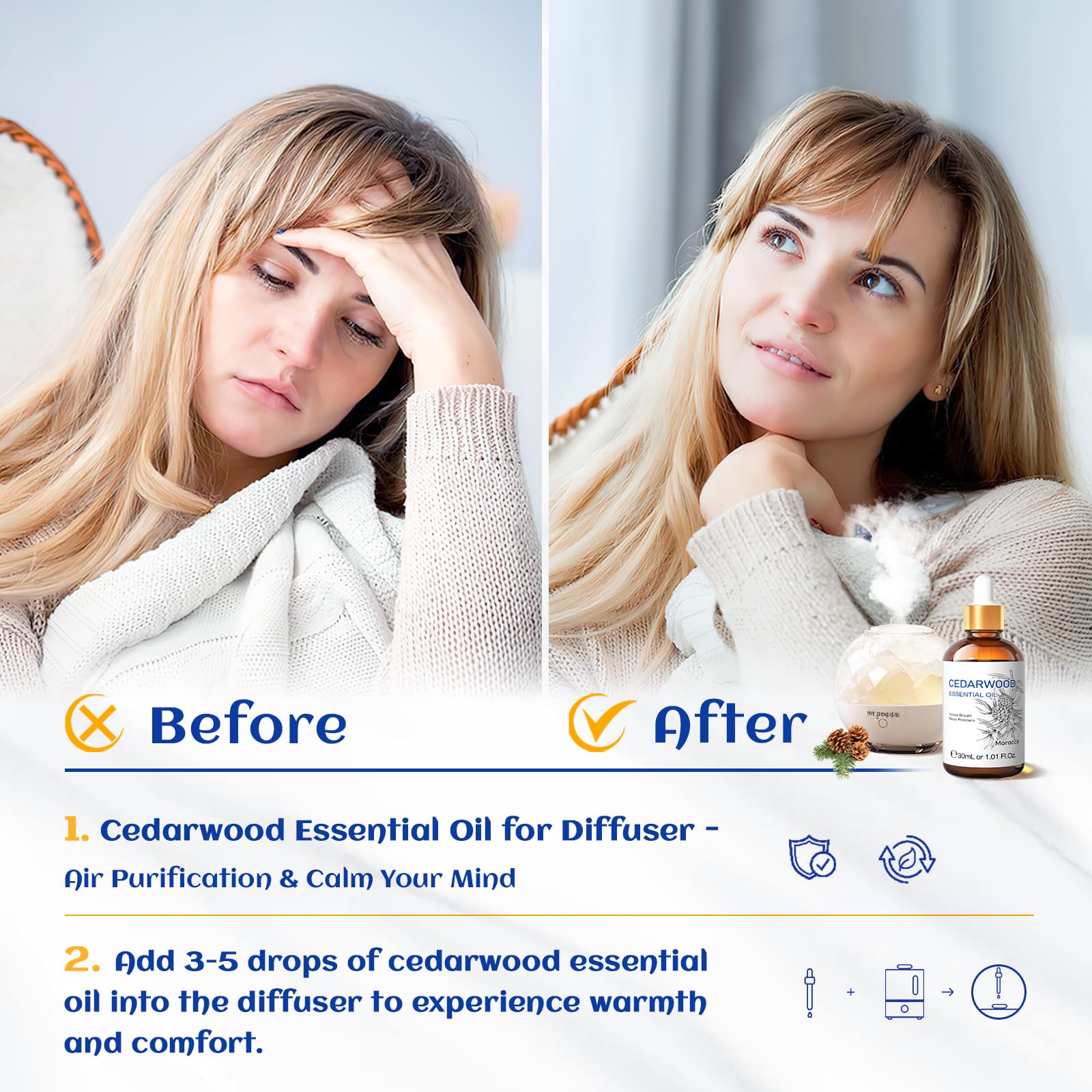 HIQILI Cedarwood oil diffuser ready for calming aromatherapy sessions