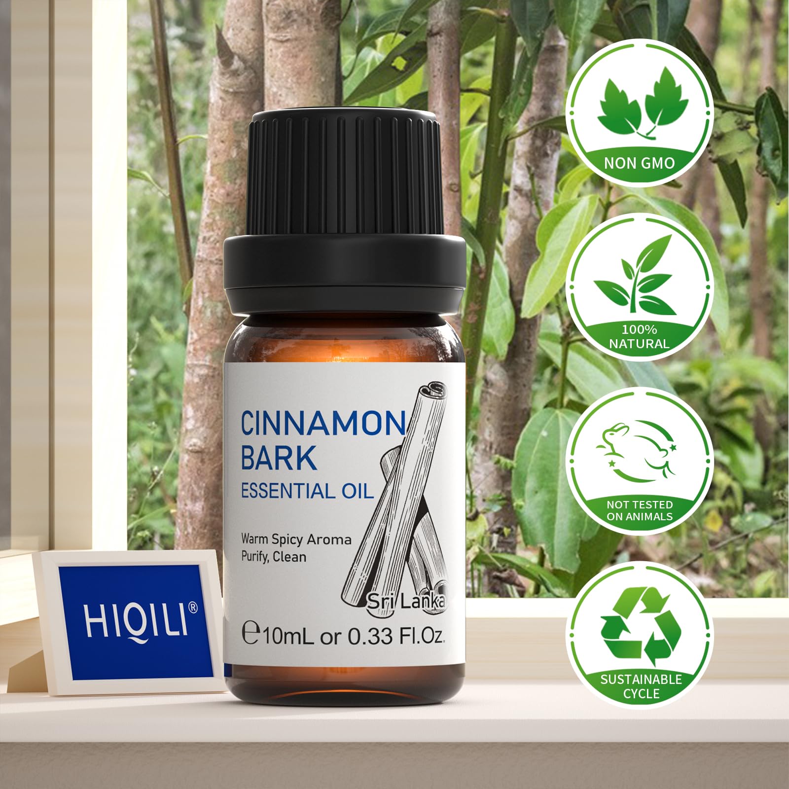 HIQILI cinnamon oil in a container for homemade bath products