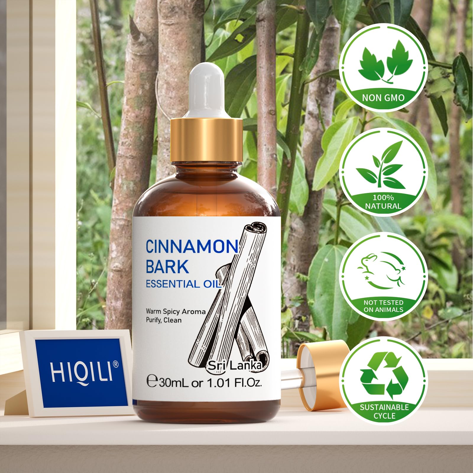 HIQILI cinnamon essential oil dropper-control ensures measured use.