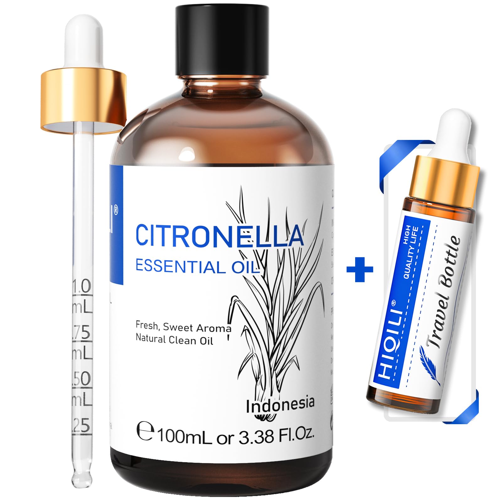 HIQILI Citronella Oil 100ml bottle for home fragrance and DIY blends