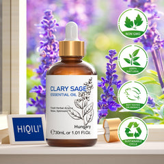 HIQILI Clary Sage Oil diffuser scene spreads fresh herbal aroma