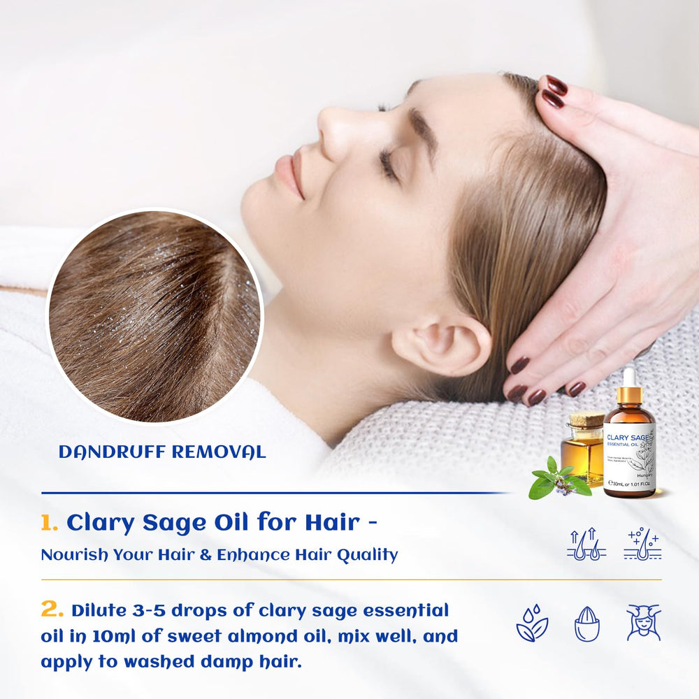 HIQILI Clary Sage Oil massage application diluted with carrier oil for relaxation