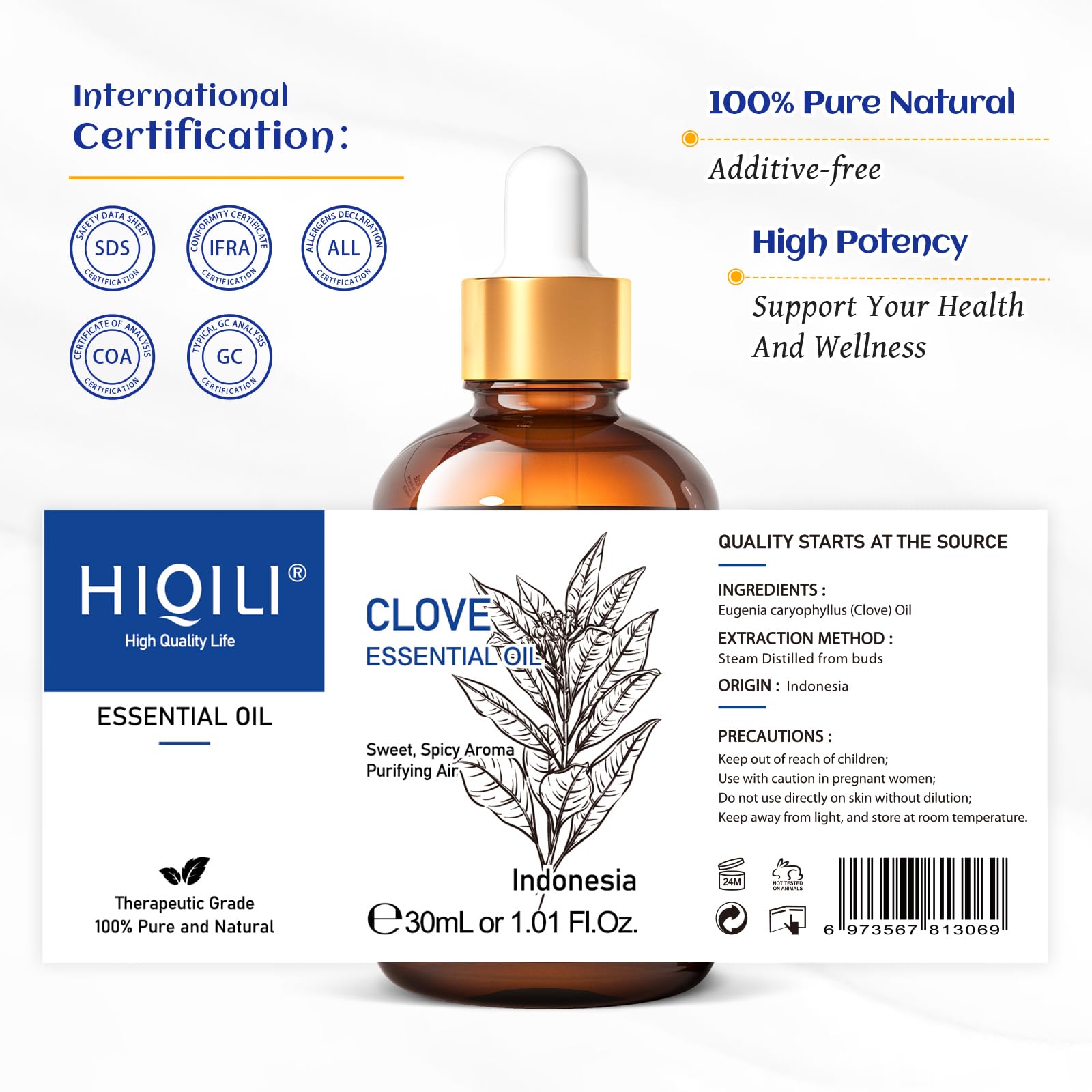 Aromatherapy use with HIQILI clove oil supports a calming space