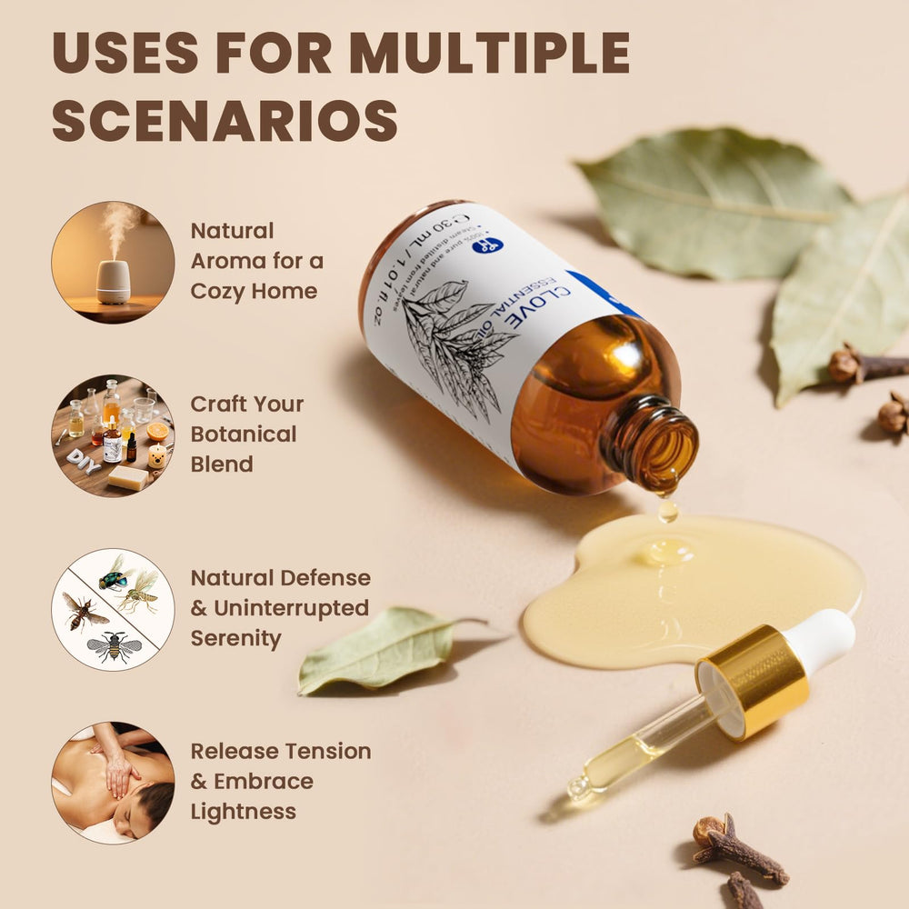 HIQILI clove oil packaging emphasizes purity and Indonesian-sourced ingredients