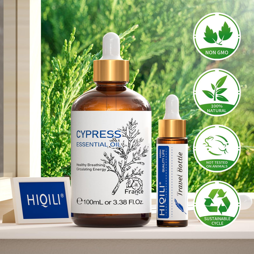 HIQILI Cypress oil blends well with other oils for calming rituals