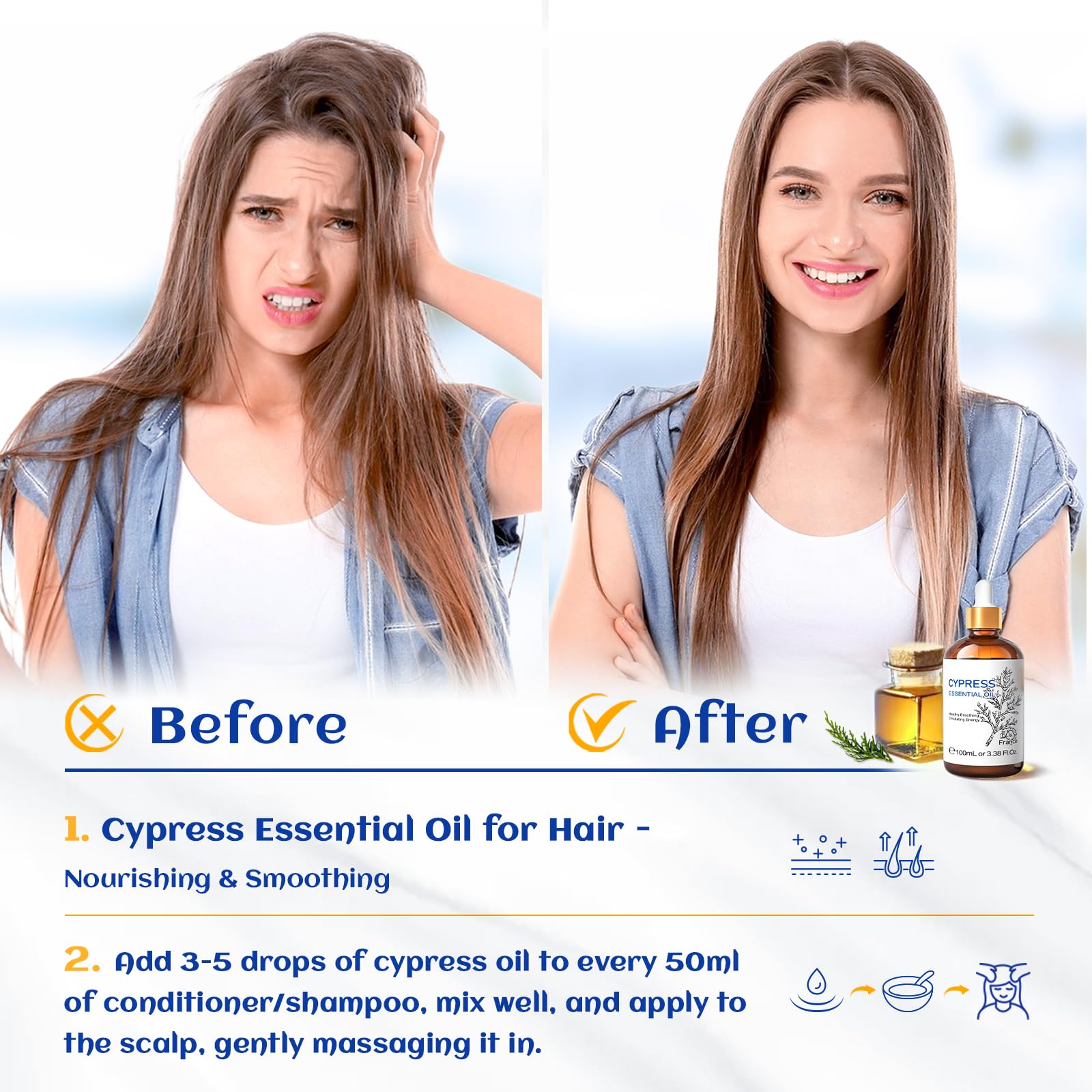 HIQILI Cypress travel bottle 10ml portable for on the go aromatherapy