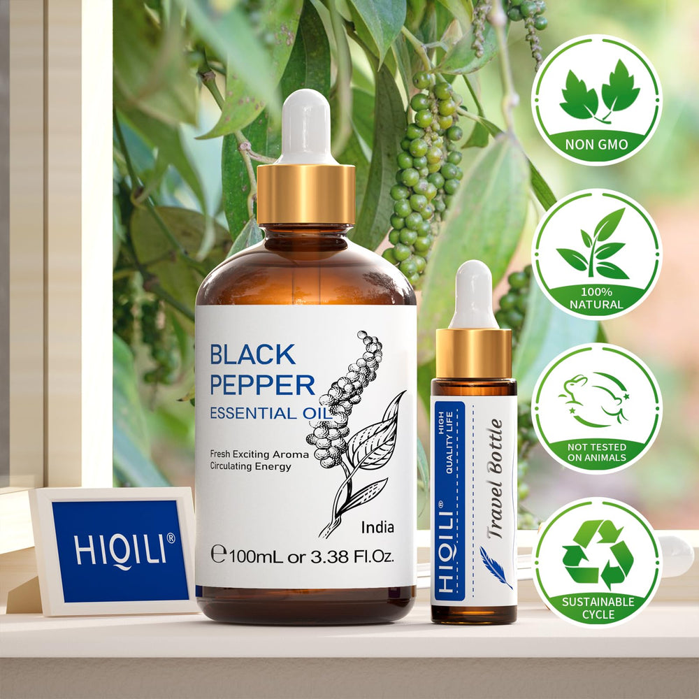 HIQILI diffuser with 3-4 drops to purify air and calm spaces.