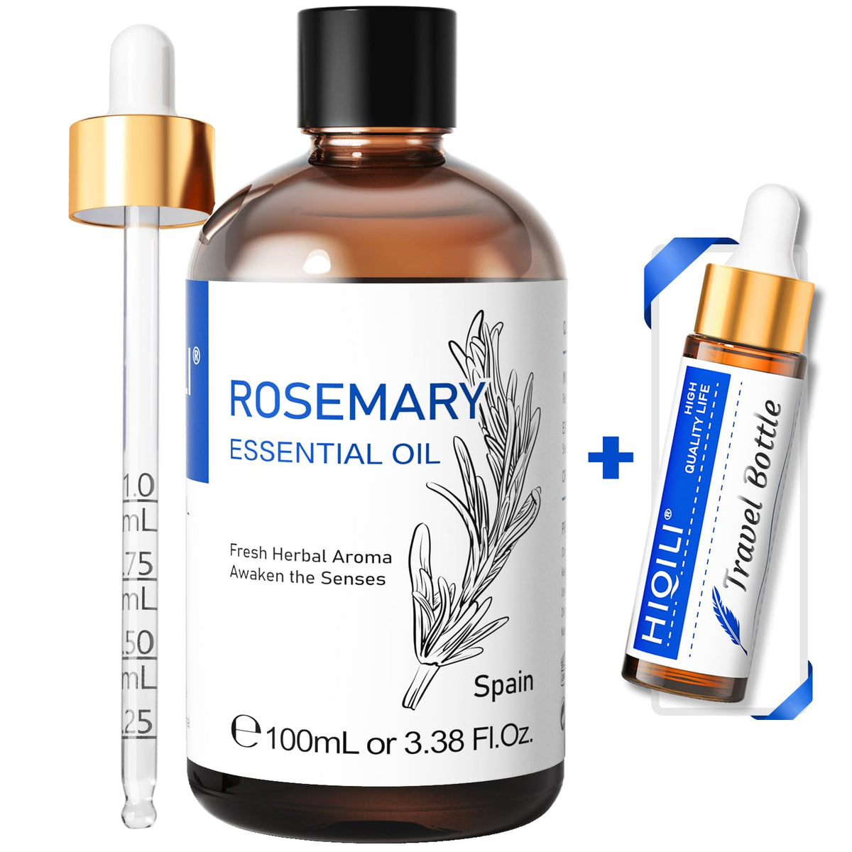 HIQILI essential oil rosemary diffuser bottle ready to freshen your space