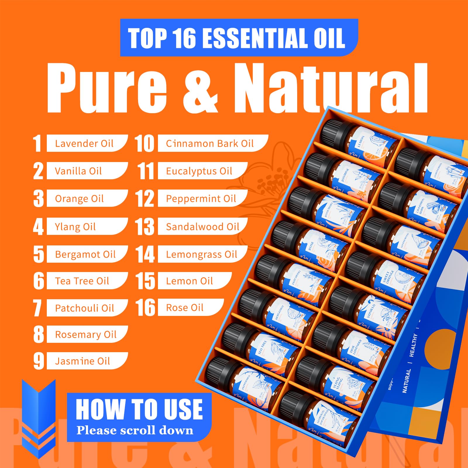 HIQILI essential oils bottles closeup highlighting labeling and pure aroma.