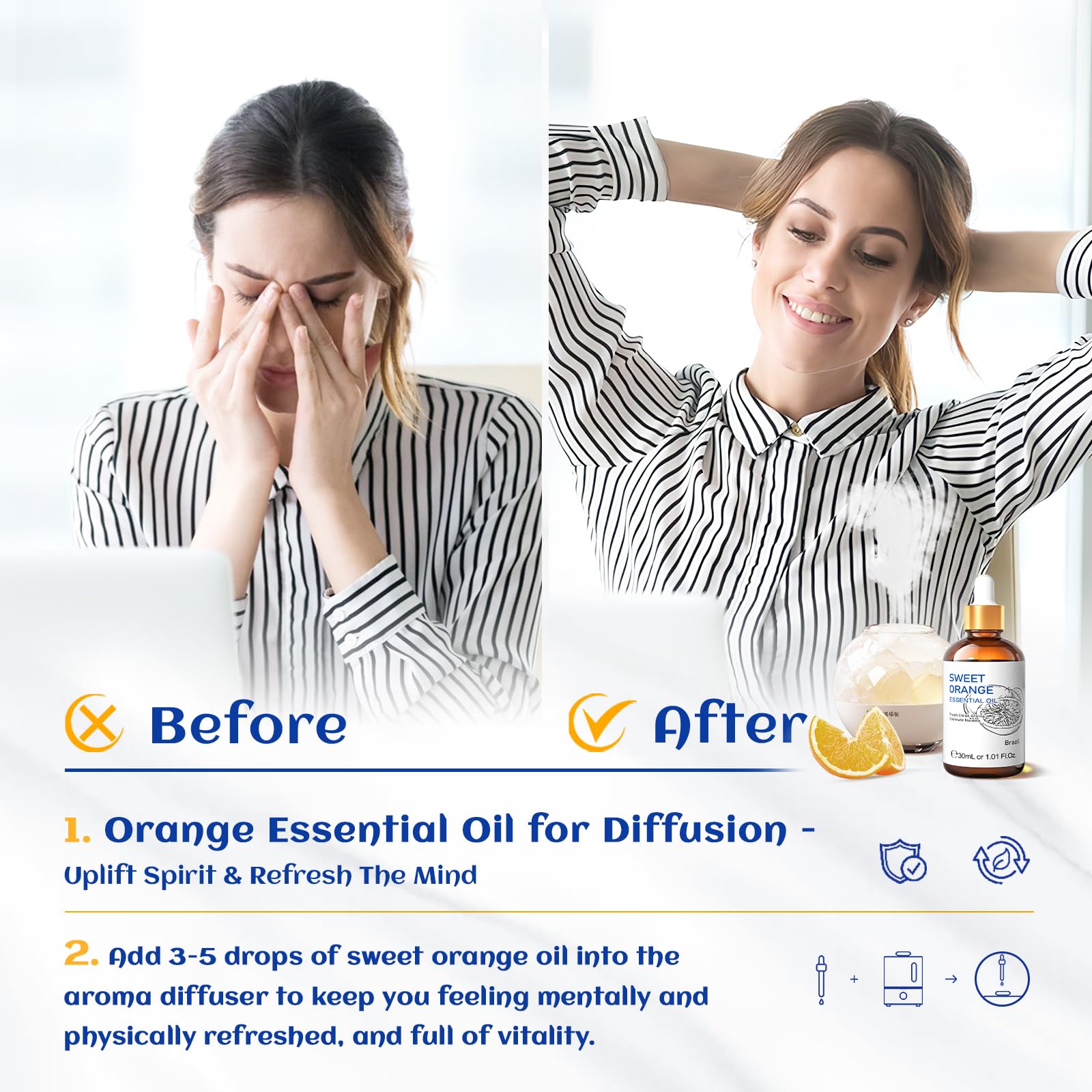 HIQILI frasco de vidrio de naranja 30 ml para uso puro