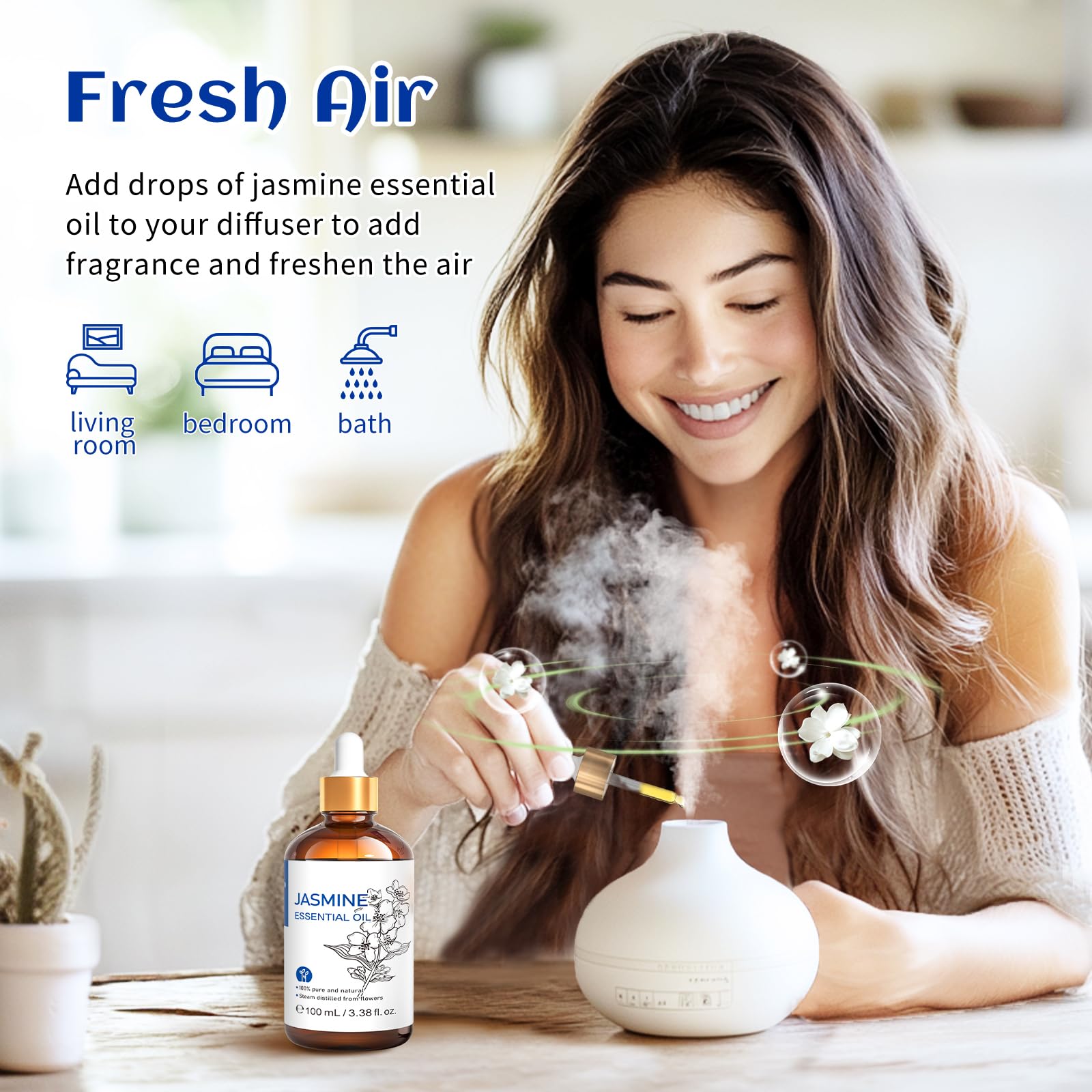 HIQILI Jasmine essential oil diffuser-diffusion scene for calming spaces